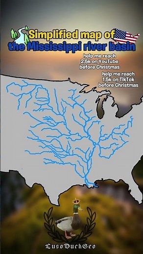 Simplified map of the Mississippi river basin #fypシ #goviral #mapping #map #mississippi #river #usa