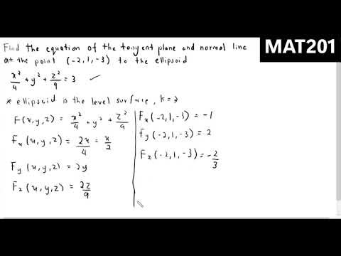 Example: Equations of Tangent Plane and Normal Line