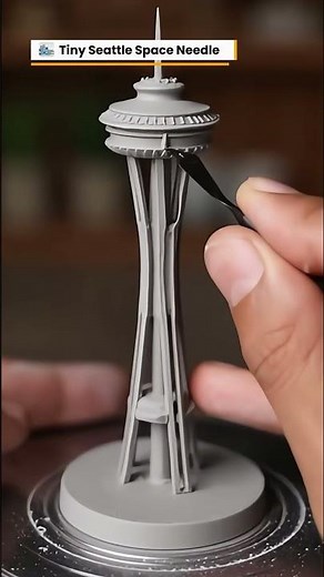 Building the Tiny Seattle Space Needle – Amazing Clay Model!