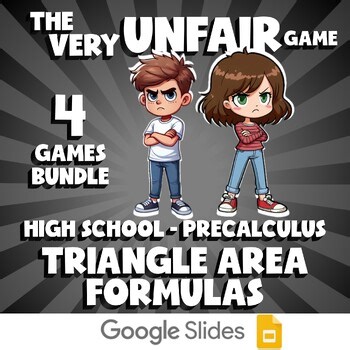 4 VERY UNFAIR Math Games - Triangle Area Formulas - PreCalculus No Prep Review