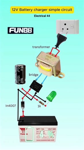 Electrical_44 on Instagram: "12V Battery Charger Circuit | Simple And Easy Circuit Diagram"