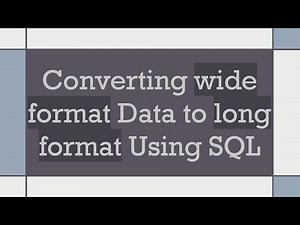 Converting wide format Data to long format Using SQL