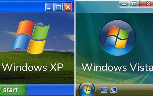 对比 Windows XP 与 Windows Vista 每一处