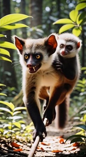 Aye-Aye Mother with Baby in the Wild | Rare Madagascar Night Footage