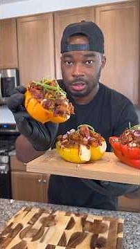 The Perfect Stuffed Bell Peppers | BBQ Chicken Peppers #onestopchop