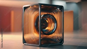 The high-speed rotating rectangular object is captured in 4k resolution, providing an ultra-realistic viewing experience