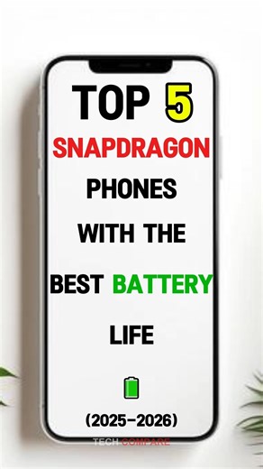 Top 5 Snapdragon Phones With BEST Battery Life 🔋⚡ (2026 Edition) #smartphone #tech #pro #gadgets