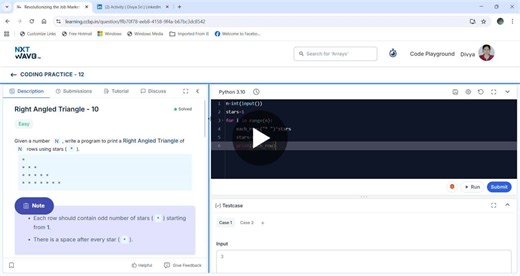 #python #codingjourney #learningbydoing #loop #coding #right | Divya Sri
