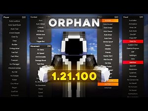 ¡MOD MENÚ 1.21.101! para Minecraft Bedrock / ORPHAN Client / Aura, Hitbox, Criticals, AutoClicker.