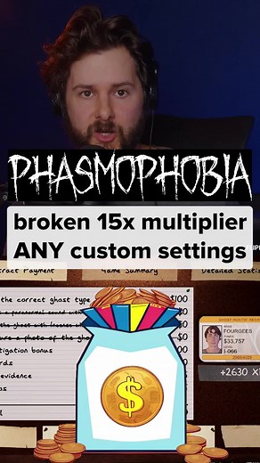 The MOST broken method for making money in phasmo with a 15X multiplier with ANY settings, hurry as they will patch this soon! #foryou #phasmophobia