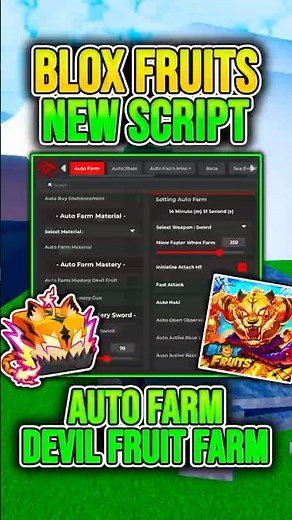 BLOX FRUITS Script No Key AUTO FARM, AUTO RAID, DF MASTERY FARM, SEA EVENT, VOLCANO, V4 🐯