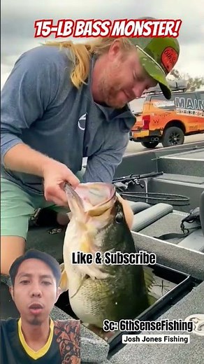 15-Pound Bass Catch! Monster Fish Moment 🎣 #amazingfishing
