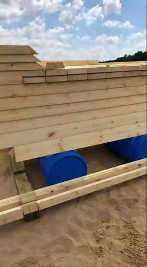DIY Pontoon Barrel Raft Build… Will it Sink? 😱 #DIY #BoatBuild #BarrelRaft