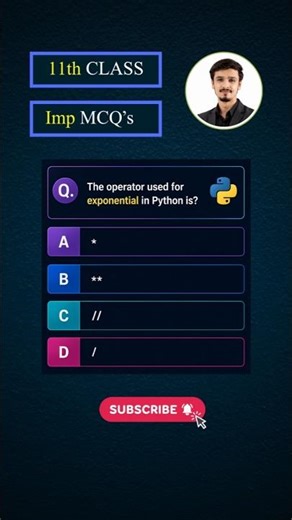 Python Exponent Operator 🔥 | 11th Computer MCQ | ** or ^ ? | Exams with Sir Ikram