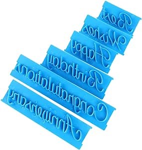 Handwriting Letter Cake Fondant Stencil Template Plastic Cake Embosser Decorating Printing 3 Set