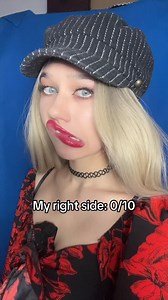 Better side is a thing 😅 #blondehair #blueeyes #redlips #redlipstick #blondegirl