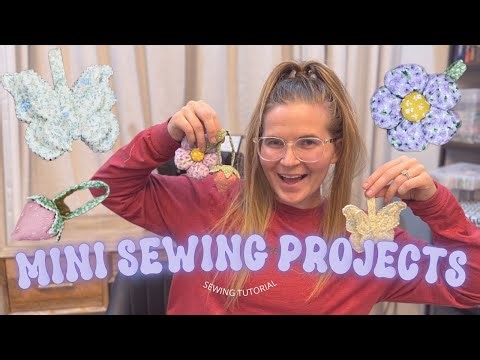 3 Spring Time Keychains or Purse Charms Sewing Tutorial for Butterflies, Strawberries, and Flowers