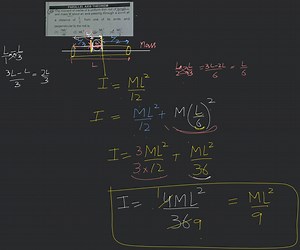 The moment of inertia of a uniform thin rod of length L and mas... | Filo