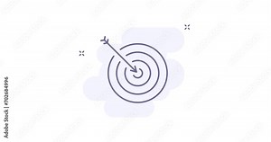 target 2d animated outline icon. target line icon 4k video motion design graphics for web, mobile and ui design.