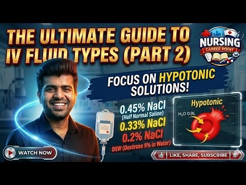 IV FLUIDS TYPES📢 II HYPOTONIC SOLUTION II LEARNING II #exam #nursingofficeronline #neet #nurse #vlog