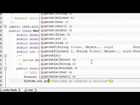 Programa en Java para calcular la Media y Desviación Estándar