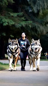 596K views · 10K reactions | Taking my troublesome twins for a walk in the park  #wolves #wolf #pets #dogs #animals #beasts #fyp #foryou #reels #foryoupage | Jordancheng.ai | Facebook