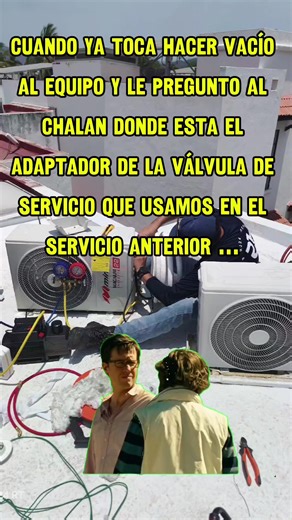 Hay herramientas pequeñas… que literalmente hacen posible un trabajo profesional. 🔧❄️ Esta válvula adaptadora para equipos INVERTER parece simple, pero tiene una función extremadamente importante. Los equipos modernos utilizan tomas de servicio diferentes a las conexiones tradicionales de los manómetros estándar. Por eso utilizamos este adaptador especializado, el cual nos permite conectar correctamente el sistema para realizar el vacío del aire acondicionado. ¿Y por qué es tan importante hacer