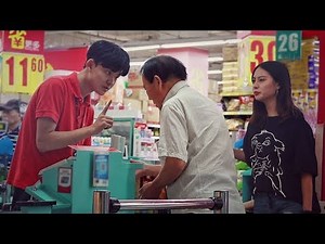 When an old man with poor hearing is urged maliciously in the supermarket, what will people do?