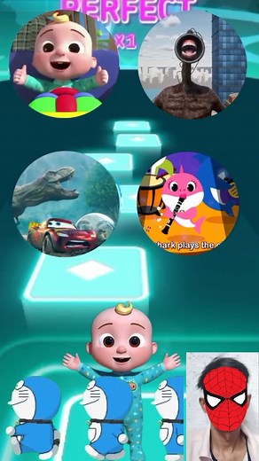 22K views · 3.9K reactions | Cocomelon, Siren Head, Lighting McQueen, Baby Shark X Coffin Dance Tiles Hop | AJ Music Gamer | Facebook