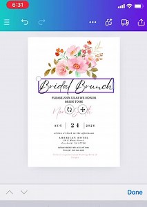 Floral Bridal Shower Invitation, Digital Download, Template - Etsy
