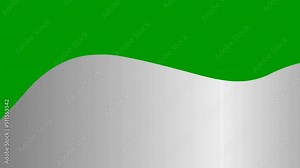 Animated silver spot. background. Looped video. Decorative wave gradually changes shape. Flat vector illustration isolated on a green background.
