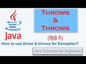 #50 | Throw and Throws keyword for Exception Handling in Java (Hindi) | With Example