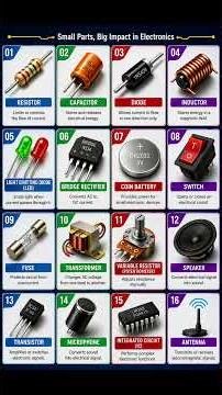 16 Electronic Components Every Beginner Must Know | Basic Electronics Components in 60 Seconds