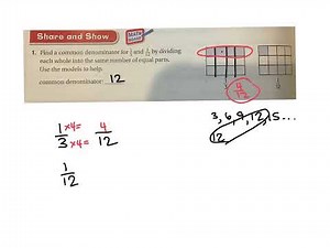 4th grade GoMath lesson 6.4 common denominators