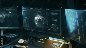 Planet Scanner Panel Used To Analyze Territory In India. High Tech Planet Scanner. Target Tracking Software Panel. Planet Globe Analysis By Satellite. Spy Surveillance Scanner Panel. Intelligence