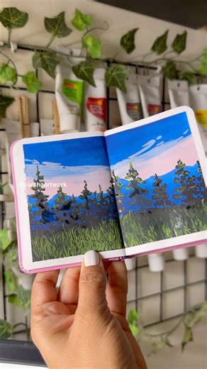 Poster colour blue landscape #shortsviral #shorts #painting #art #varshaartwork