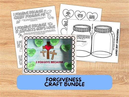 I Forgive Craft Bundle | Christian Forgiveness Activities for Kids | Bible Craft | Sunday School Printable - Etsy