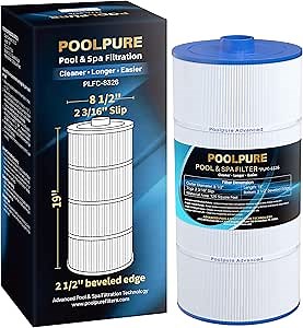POOLPURE Spa Filter Replaces Sundance 6540-488, PSD125-2000, Unicel C-8326, Filbur FC-2780, Aladdin 22507, Baleen AK-70013, Magnum SU125, 125 sq.ft Filter Cartridge