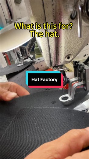 Truck driver hat with eyes being painstakingly embroidered. 🧢#customhat#hatfactory#hat#baseballcap#capfactory