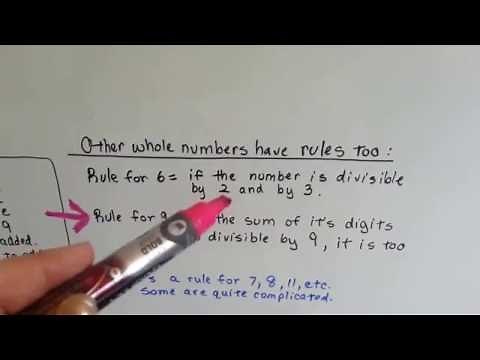 Grade 6 Math #1.2, Divisibility rules for 2,3,4,5,6,9 and 10