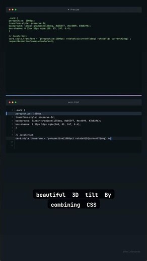 Stunning 3D Card Hover Effect with Dynamic Gradients! #Shorts