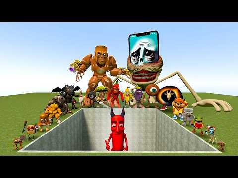 AI Brainrot Memes vs Demon Tung Tung Sahur Bosses in Giant Pit – Gmod Chaos