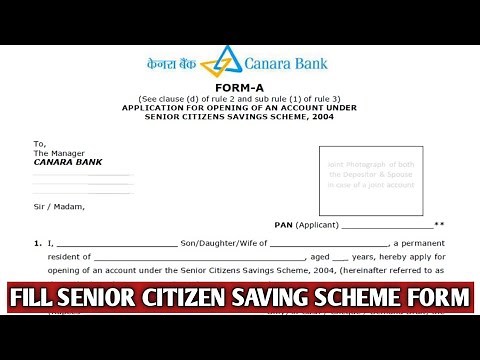 How to||Fill Senior Citizen Saving Scheme form ||Scss Form kaise fill kare||Canara Bank