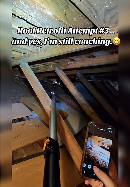 Roofer: “I know how to do retrofits.” Also roofer: “Can you show me again?” Attempt #3 and we’re finally getting there. 😅 This is why homeowners should have retrofit work independently inspected—not all installations are created equal. #RoofRetrofit #RoofToWallConnection #WindMitigation #HomeInspection #FloridaHomeInspector #ConstructionFails #HomeInspectorLife #TrustButVerify
