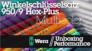Wera 05133164001 950/9 Hex-Plus Multicolour 2 Winkelschlüsselsatz, metrisch, BlackLaser, 9-teilig