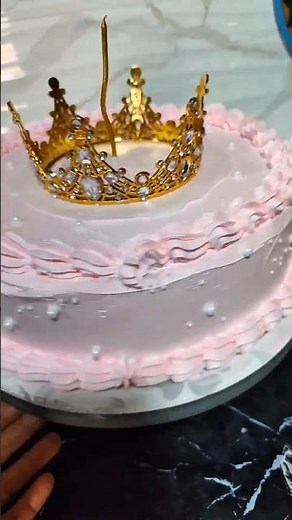 Elegant Pink Crown Cake 🎀 | Perfect Royal Birthday Cake Idea 👑✨