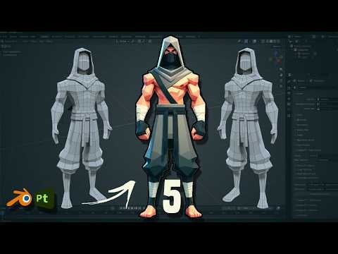FAZENDO PERSONAGEM LOW POLY | MODELAGEM | PINTURA | UNITY #5