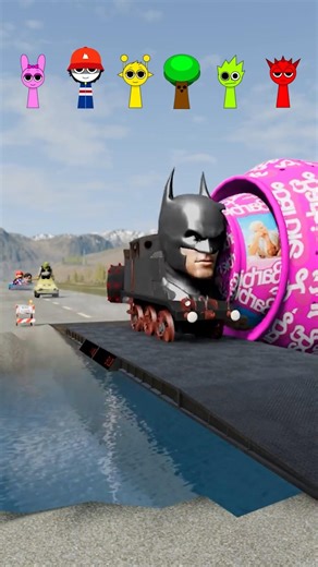 🤩Barbie & GummyBear & Batman & Shrek & MrBeast & SuperMario VS Bollard Barbie