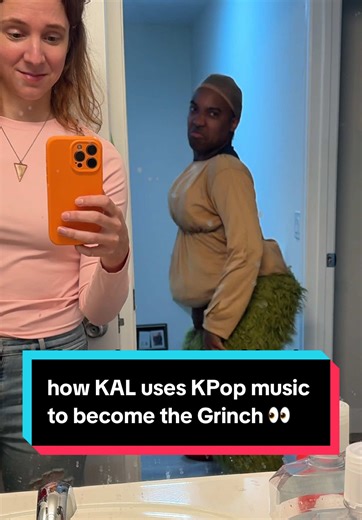 how KAL uses KPop music to become the Grinch 👀 w/ @ItsGoodBurgerEd #vlog #grinch #cosplay #funny #kpop