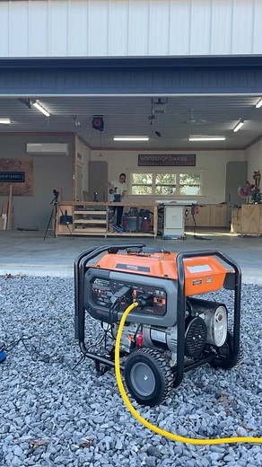 Woodshop Diaries | Shara on Instagram: "As the storm season approaches, I trust @generac to keep me up and running. AD This dual fuel (it can run on gasoline or propane), electric start 6500w portable generator is the ideal solution for backup power for both my home and my workshop. It’s capable of powering the basic essentials like the lights, well pump, freezer, and phone chargers. But it can also charge my tool batteries and corded tools! So when the power goes out, I’m still in business (pun